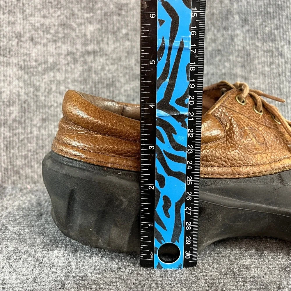 Crocs All Terrain Duck Shoes Mens 13 Brown Leather Rubber Lace Up Loafers